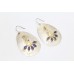 Dangle Textured Earrings Onyx Zircon Women's Silver 925 Gem Stone Handmade A739